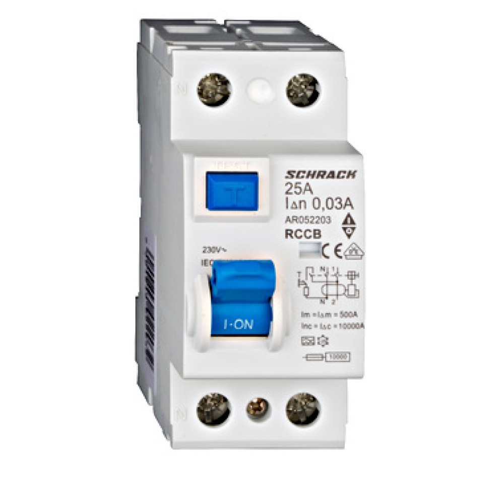Siguranta diferentiala AMPARO (10kA), 25A, 2-poli, 30mA, tip A  AR052203--