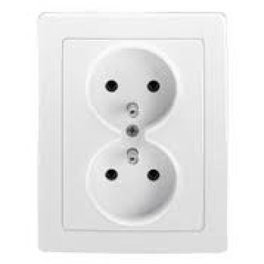  Priza schuko dubla alba incastrata SWING ABB