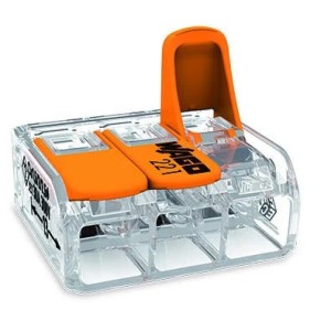 Clema Wago cu conexiuni cu maneta 4mm2 3 pini max.32A 221-413