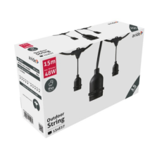 Cablu ghirlanda de exterior neagra Avide 15 m E27 48 W