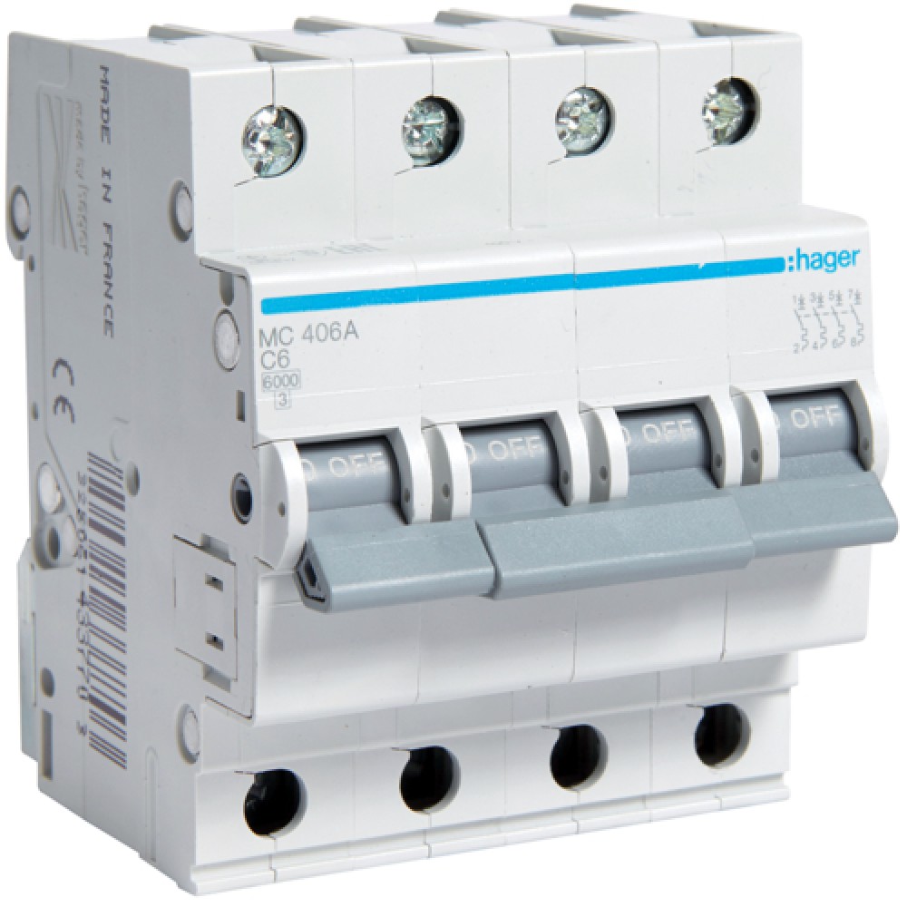 SIGURANTA 4P 6A HAGER MC406A