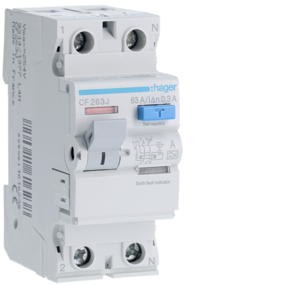 Siguranta Diferentiala 2P 63A 300MA HAGER CF263J