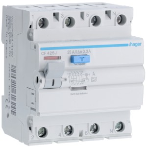 Siguranta Diferentiala 4P 25A 300MA HAGER CF425J