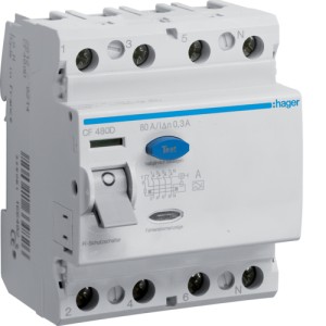 Siguranta Diferentiala 4P 80A 300MA HAGER CF480D