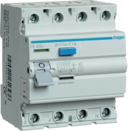 Siguranta Diferentiala 4P 25A 100MA HAGER CE426J