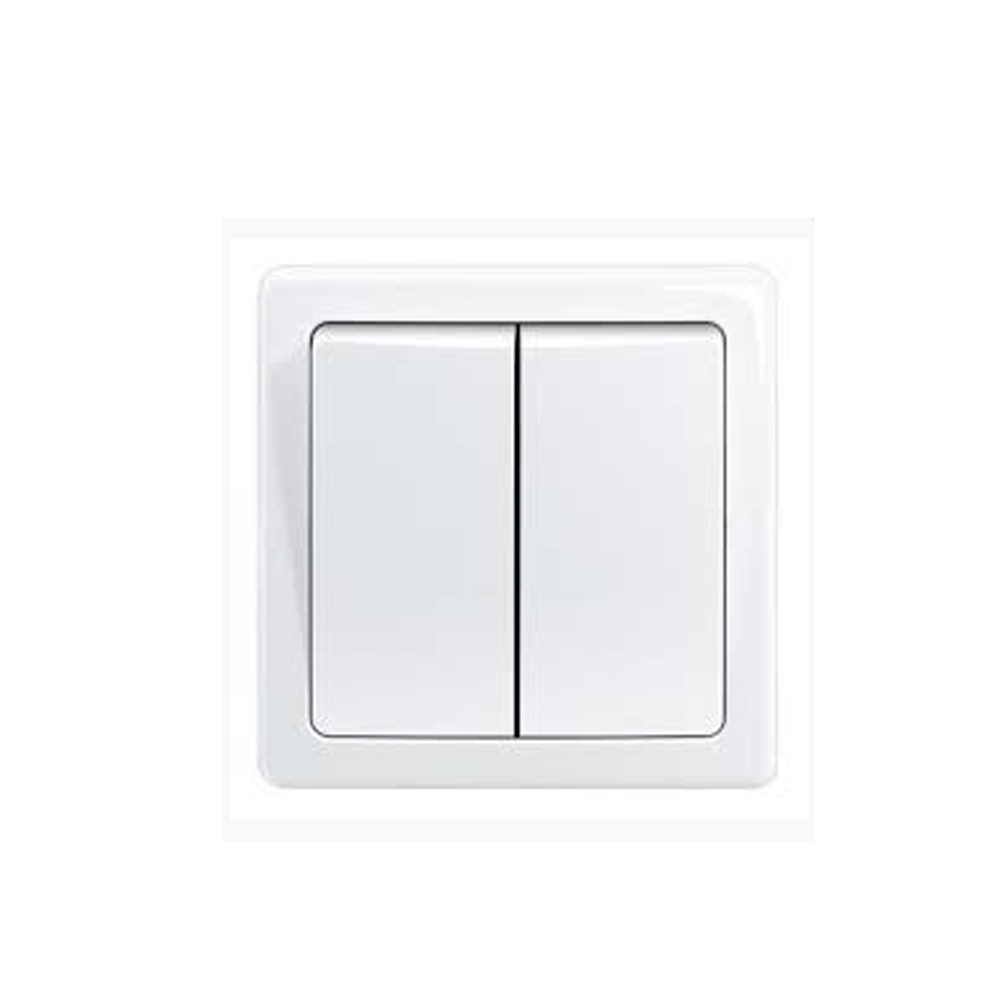 Intrerupator dublu alb incastrat SWING ABB