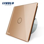 Intrerupator Simplu Cu Touch Livolo Din Sticla Auriu
