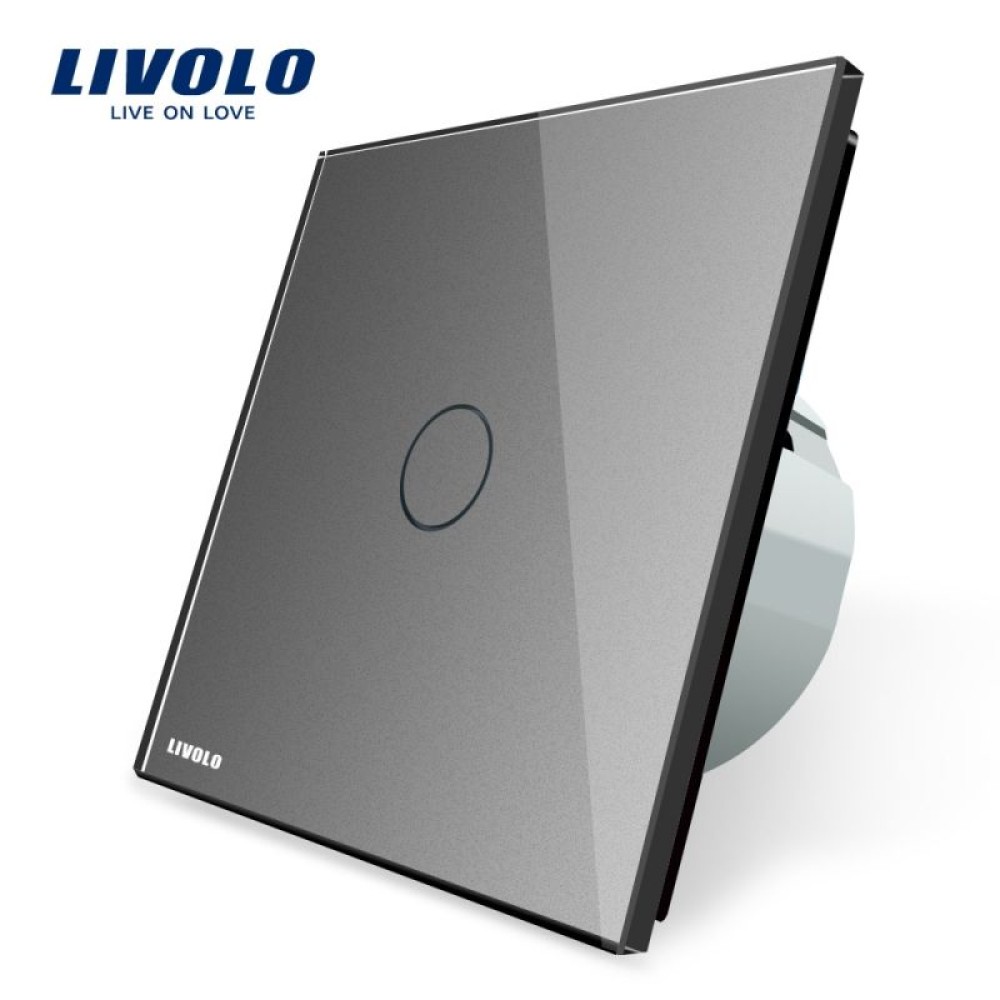 Intrerupator Simplu Cu Touch Livolo Din Sticla gri