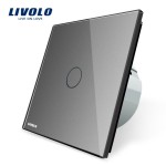Intrerupator Simplu Cu Touch Livolo Din Sticla gri