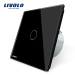 Intrerupator Simplu Cu Touch Livolo Din Sticla negru