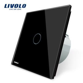 Intrerupator Simplu Cu Touch Livolo Din Sticla negru