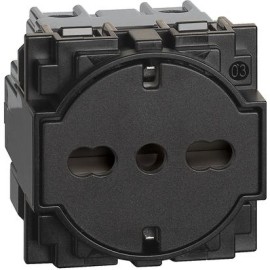 PRIZA SCHUKO 2P+N 10/16A 250V 2M BTICINO LIVING NOW NEGRU KG4140A16F