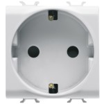 Priza Schuko 2P+T 2 module GW15241 Alb Satin/Mat