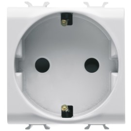 Priza Schuko 2P+T 2 module GW15241 Alb Satin/Mat