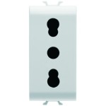 Priza simpla Gewiss Chorus GW10203, incastrata, modulara - 1, contact de protectie, alba