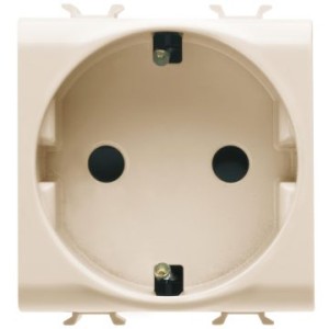 Priza Simpla Gewiss Chorus GW11241, Incastrata, Modulara - 2, Contact De Protectie, fildes