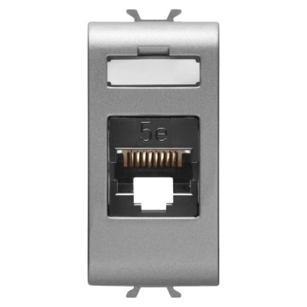 Priza date Gewiss Chorus GW14421 RJ45 cat. 5E, incastrata, modulara - 1 m, gri - titan