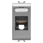 Priza date Gewiss Chorus GW14421 RJ45 cat. 5E, incastrata, modulara - 1 m, gri - titan