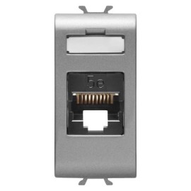 Priza date Gewiss Chorus GW14421 RJ45 cat. 5E, incastrata, modulara - 1 m, gri - titan