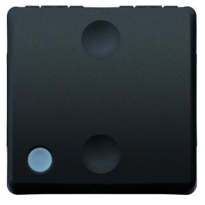 Intrerupator Cap Scara Simplu Cu Indicator Luminos Gewiss System GW21589, Incastrat, Modular - 2, negru