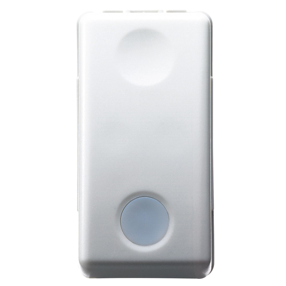 Intrerupator simplu cu indicator luminos Gewiss System GW20572, incastrat, modular - 1, alb