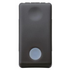 Intrerupator simplu cu indicator luminos Gewiss System GW21572, incastrat, modular - 1, negru