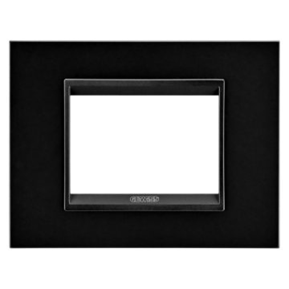 Rama Ornament Lux metal monocrom, neagra, GW16203XN, 3 Module, Gewiss Chorus