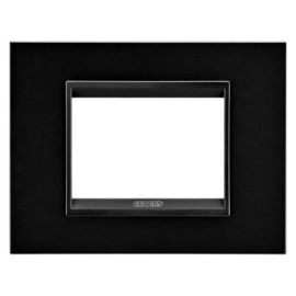 Rama Ornament Lux metal monocrom, neagra, GW16203XN, 3 Module, Gewiss Chorus