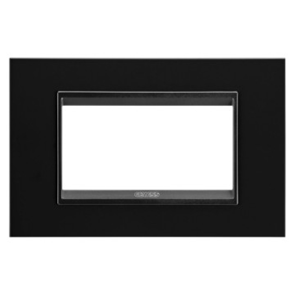 Rama Ornament LUX metal monocrom, neagra, GW16204XN, 4 Module, Gewiss Chorus
