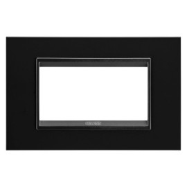 Rama Ornament LUX metal monocrom, neagra, GW16204XN, 4 Module, Gewiss Chorus