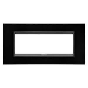 Rama Ornament LUX metal monocrom, neagra, GW16206XN, 6 Module, Gewiss Chorus