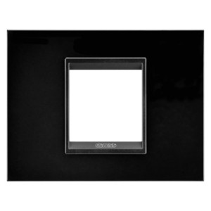  Rama Ornament LUX metal monocrom, neagra, GW16202XN, 2 Module, Gewiss Chorus