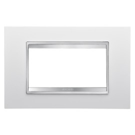 Rama ornament Lux tehnopolimer alba, GW16204TB, 4 module, Gewiss Chorus