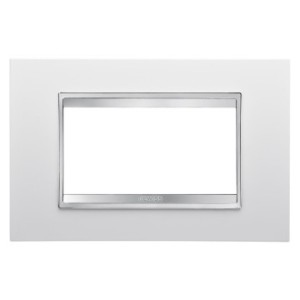 Rama ornament Lux tehnopolimer alba, GW16204TB, 4 module, Gewiss Chorus 