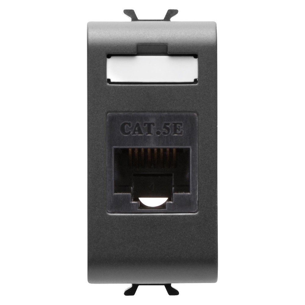 Priza date RJ45  Gewiss Chorus  GW12421 cat. 5E, incastrata, modulara - 1 m, neagra