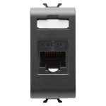 Priza date RJ45  Gewiss Chorus  GW12421 cat. 5E, incastrata, modulara - 1 m, neagra