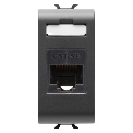Priza date RJ45  Gewiss Chorus  GW12421 cat. 5E, incastrata, modulara - 1 m, neagra