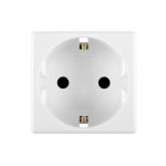 Priza simpla Gewiss System GW20265, incastrata, modulara - 2, contact de protectie, alba