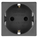Priza simpla Gewiss System GW21265, incastrata, modulara - 2, contact de protectie, negru