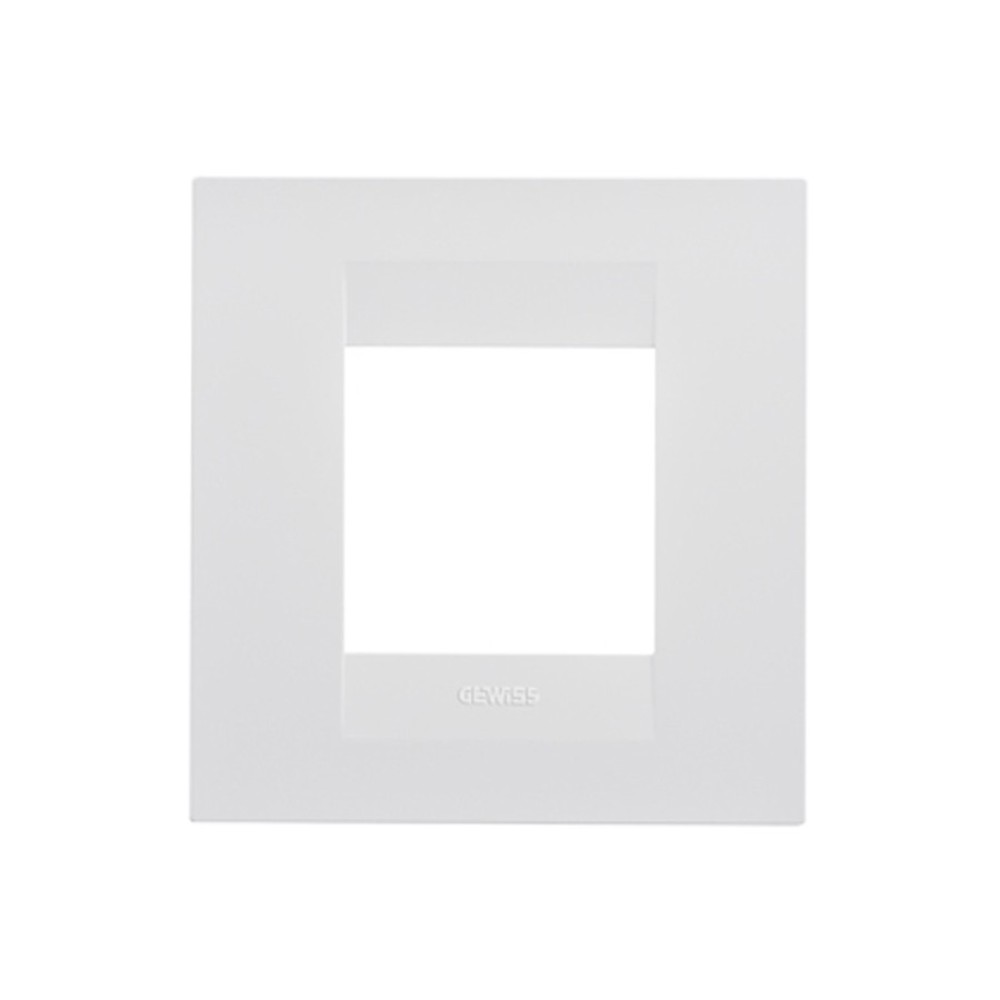 Rama Gewiss Chorus GEO, GW16422TB, 2 module, orizontala, alba, pentru priza / intrerupator