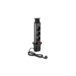 Priza blat "TURN", 3 prize SCHUKO, cu cablu, NEGRU AE-BPW3S60-20 GTV 
